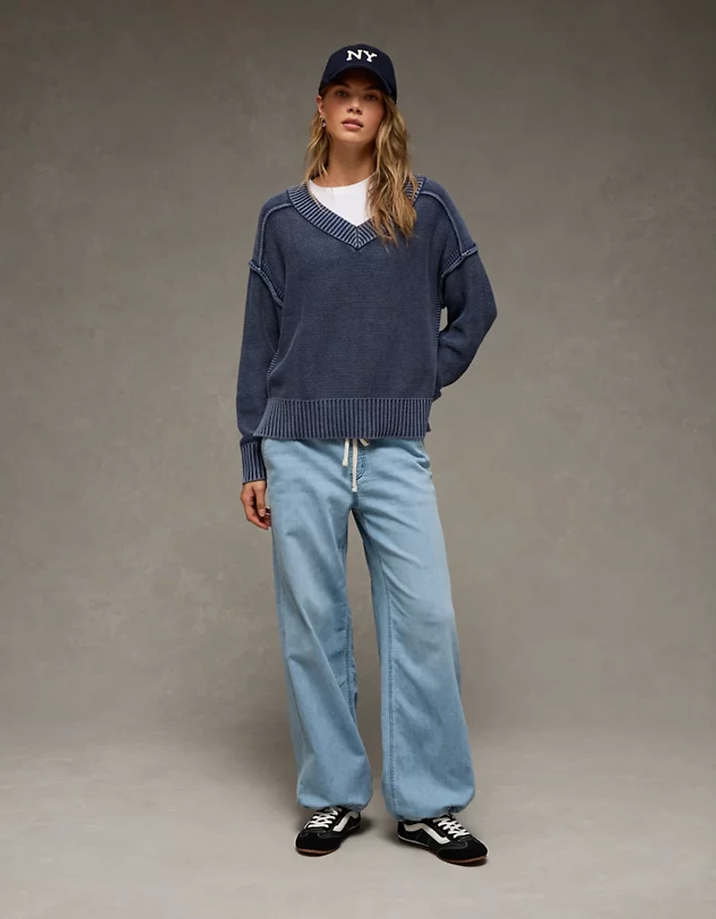 Chandail à encolure en V longue fin de semaine AE