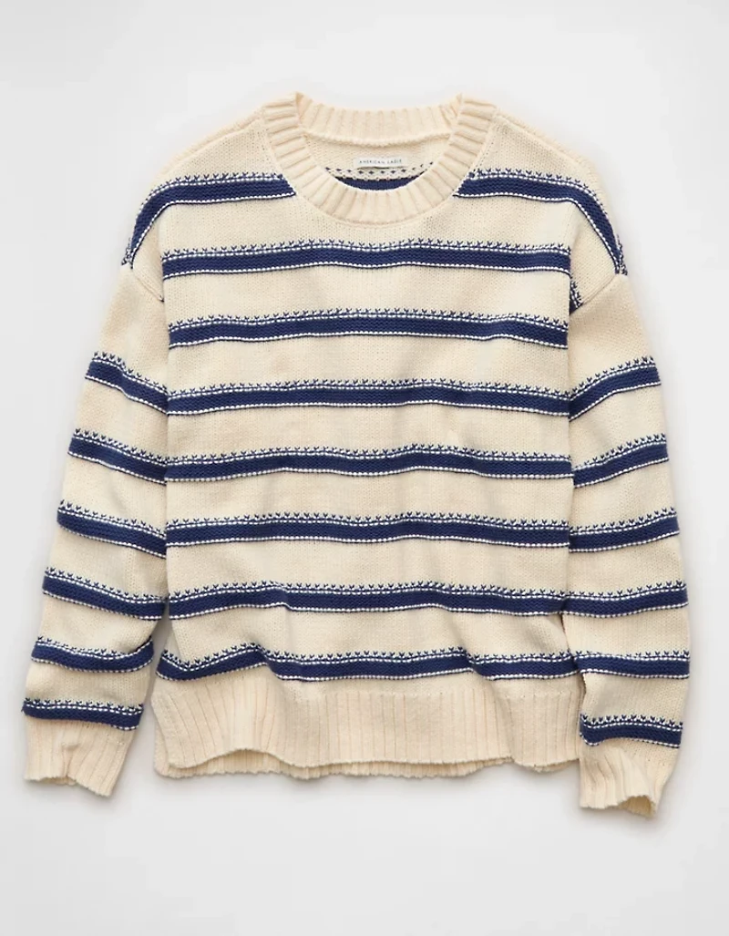 Chandail rayé à col rond AE