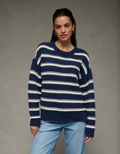 AE Striped Crew Neck Sweater