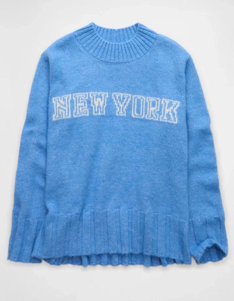 Chandail surdimensionné à larges revers en faux mohair AE