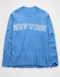 Chandail surdimensionné à larges revers en faux mohair AE