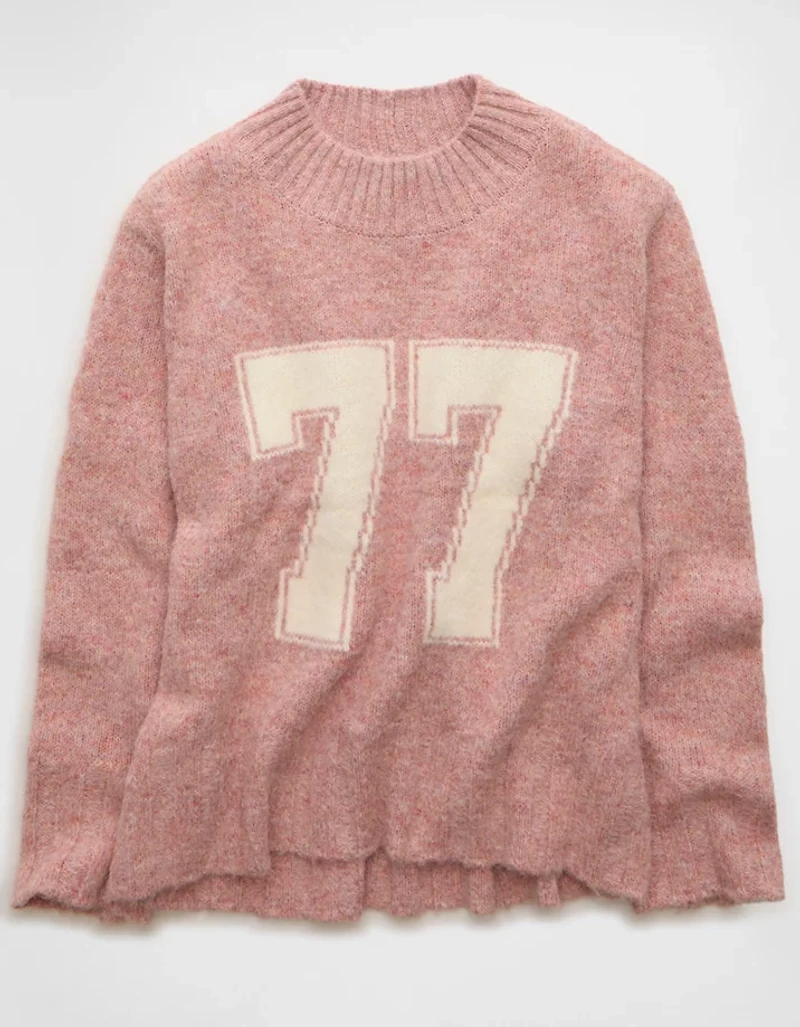 AE Oversized Faux Mohair Wide Cuff Sweater