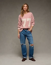 AE Oversized Faux Mohair Wide Cuff Sweater