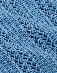 AE Cropped Crochet Boatneck Sweater