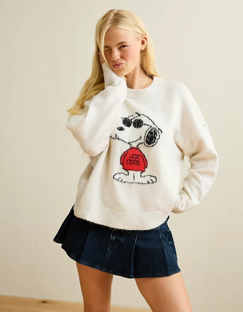 AE Whoa So Soft Snoopy Joe Cool Graphic Sweater