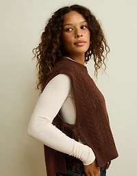 Veste sans manches en tricot torsadé Whoa Si douce AE