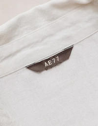 Chemise boutonnée brodée en mélange de lin AE77