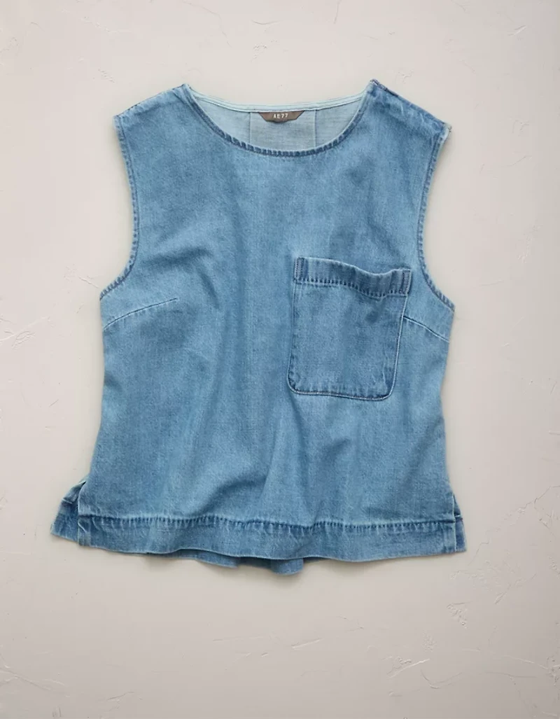 AE77 Boxy Chambray Top