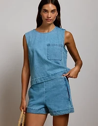 AE77 Boxy Chambray Top