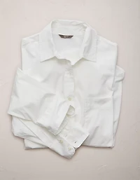 Chemise surdimensionnée à col boutonné en popeline AE77