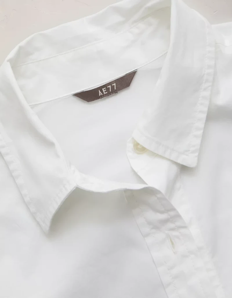 Chemise surdimensionnée à col boutonné en popeline AE77