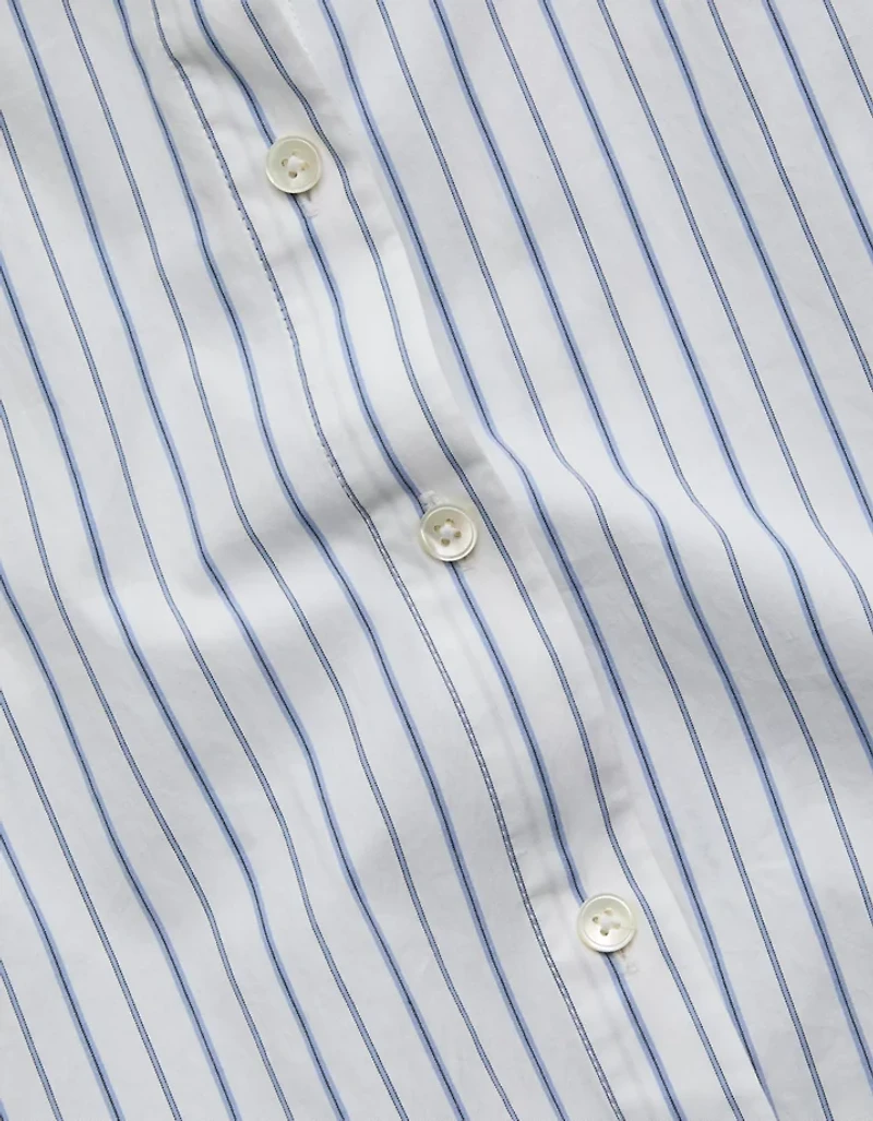 AE77 Cropped Poplin Short-Sleeve Shirt