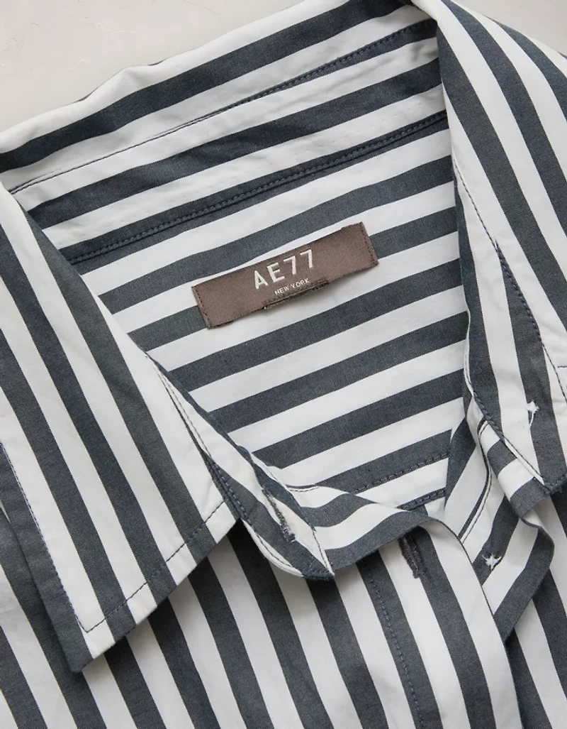 AE77 Cropped Poplin Short-Sleeve Shirt