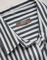 AE77 Cropped Poplin Short-Sleeve Shirt