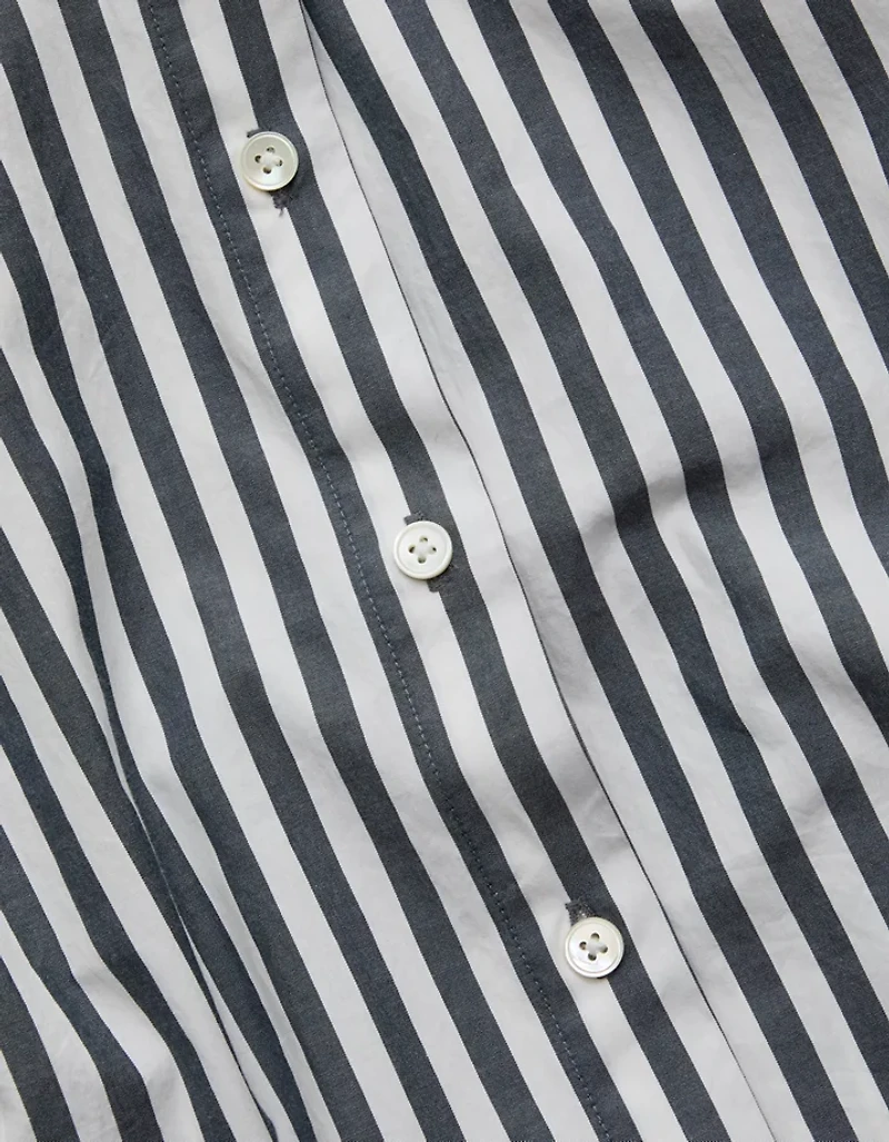 AE77 Cropped Poplin Short-Sleeve Shirt