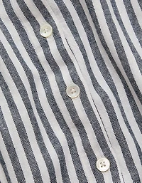 AE77 Boxy Linen-Blend Button-Up Shirt