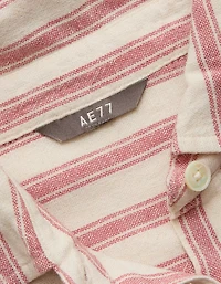 AE77 Boxy Linen-Blend Button-Up Shirt