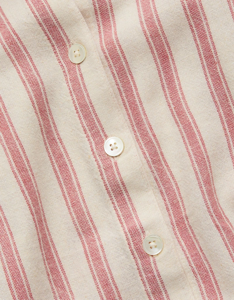 AE77 Boxy Linen-Blend Button-Up Shirt