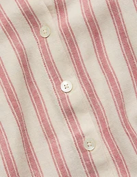AE77 Boxy Linen-Blend Button-Up Shirt