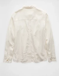 AE Weekend Vibes Linen-Blend Long-Sleeve Button-Up Shirt