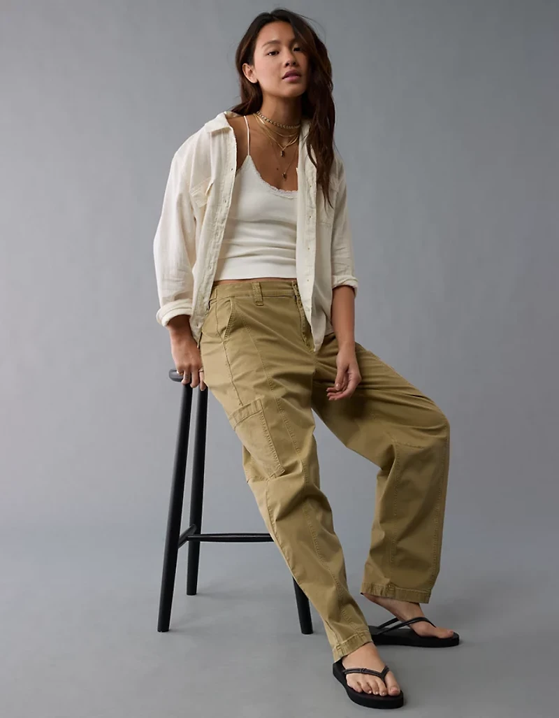 AE Weekend Vibes Linen-Blend Long-Sleeve Button-Up Shirt