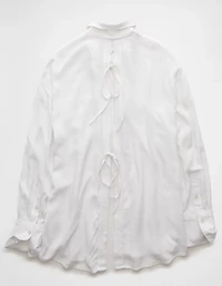 AE Long-Sleeve Tie Back Button-Up Shirt