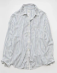 AE Long-Sleeve Tie Back Button-Up Shirt