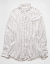 AE Long-Sleeve Tie Back Button-Up Shirt