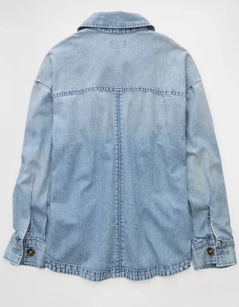 Veste-chemise en denim ornée de clous décoratifs AE