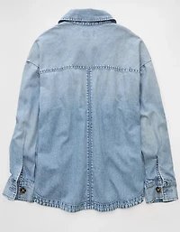 Veste-chemise en denim ornée de clous décoratifs AE