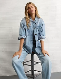 Veste-chemise en denim ornée de clous décoratifs AE