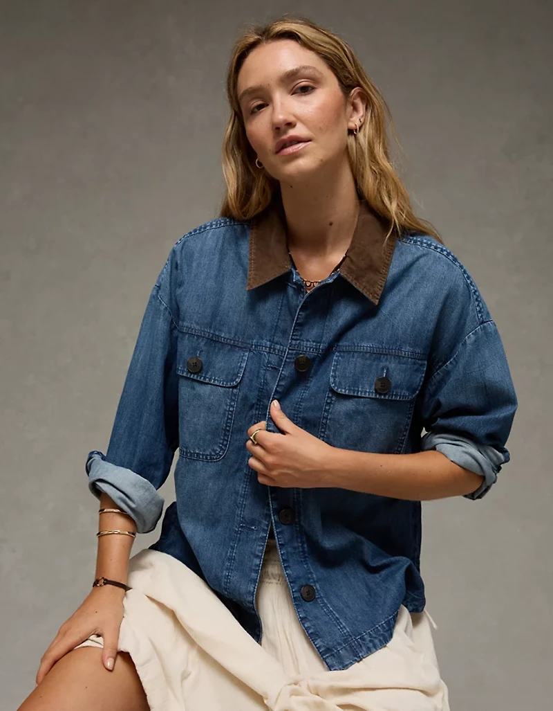 Veste-chemise en denim léger AE