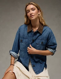 Veste-chemise en denim léger AE