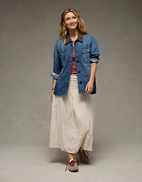 Veste-chemise en denim léger AE