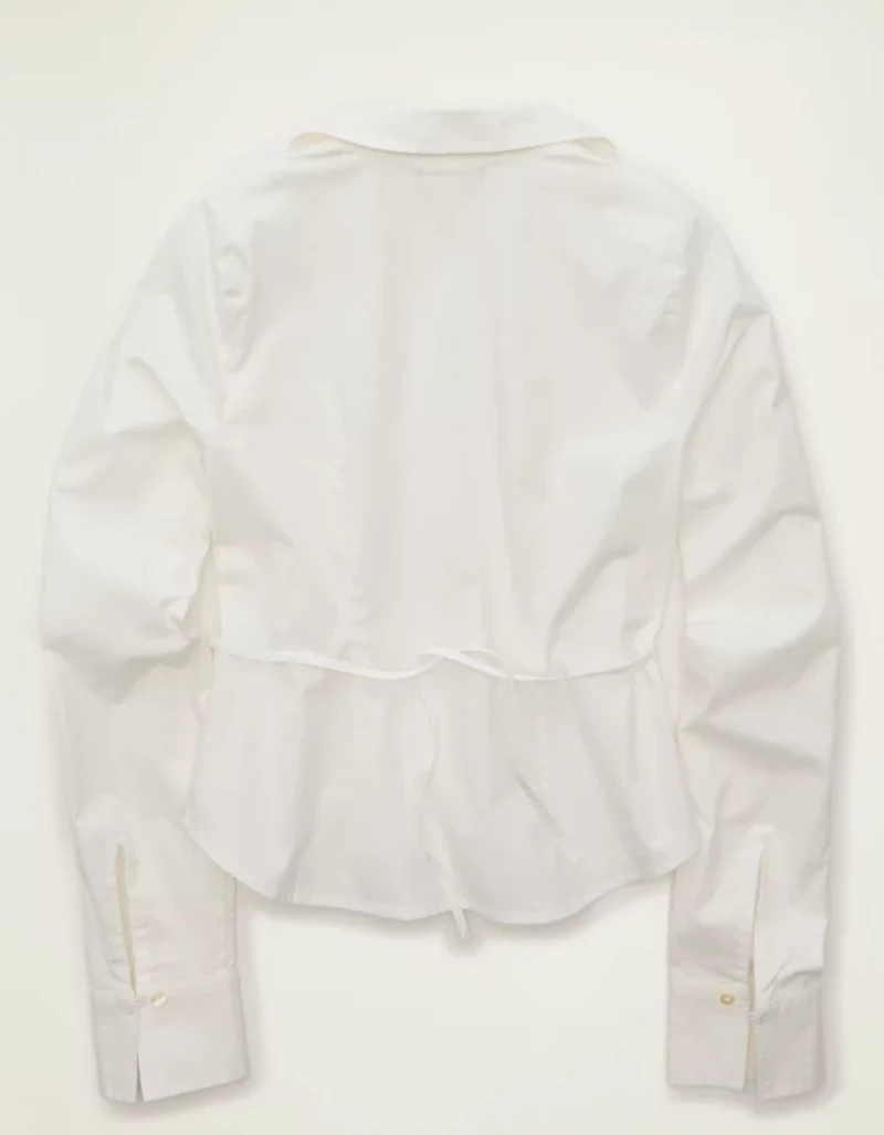 Chemise boutonnée en popeline à coupe ajustée AE