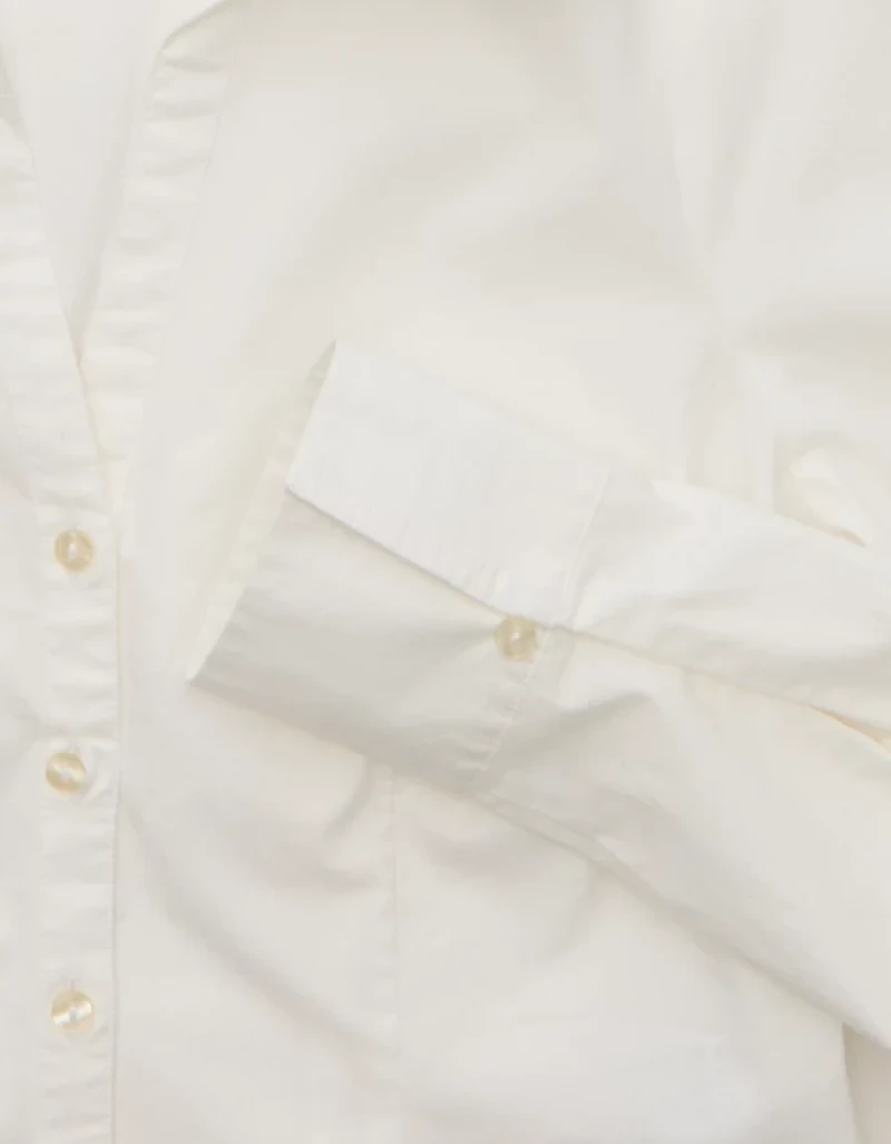 Chemise boutonnée en popeline à coupe ajustée AE