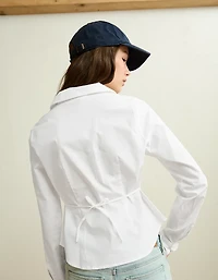 Chemise boutonnée en popeline à coupe ajustée AE