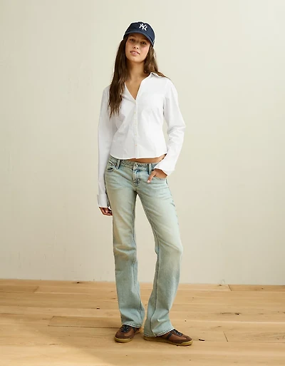 Chemise boutonnée en popeline à coupe ajustée AE