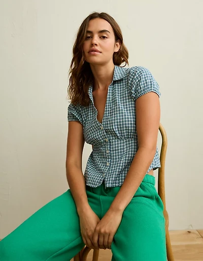 AE Short-Sleeve Button-Up Shirt