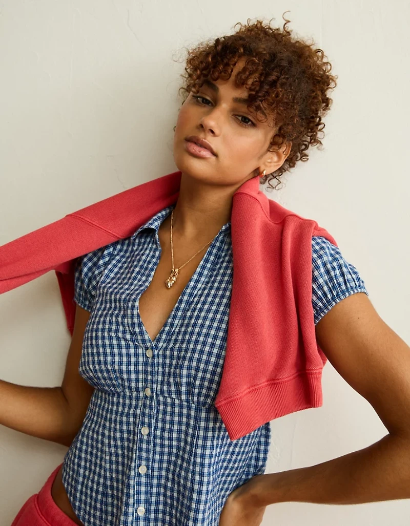Chemise boutonnée à manches courtes AE