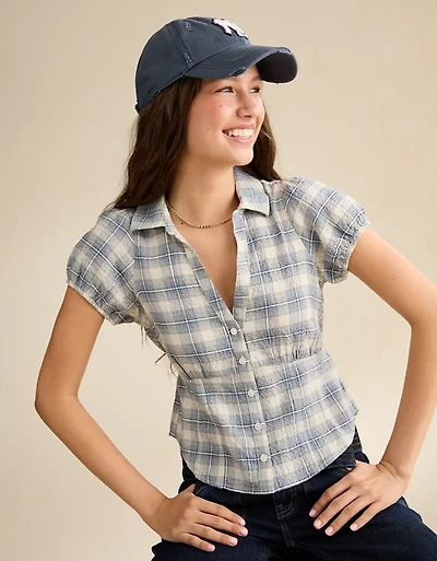 AE Short-Sleeve Button-Up Shirt