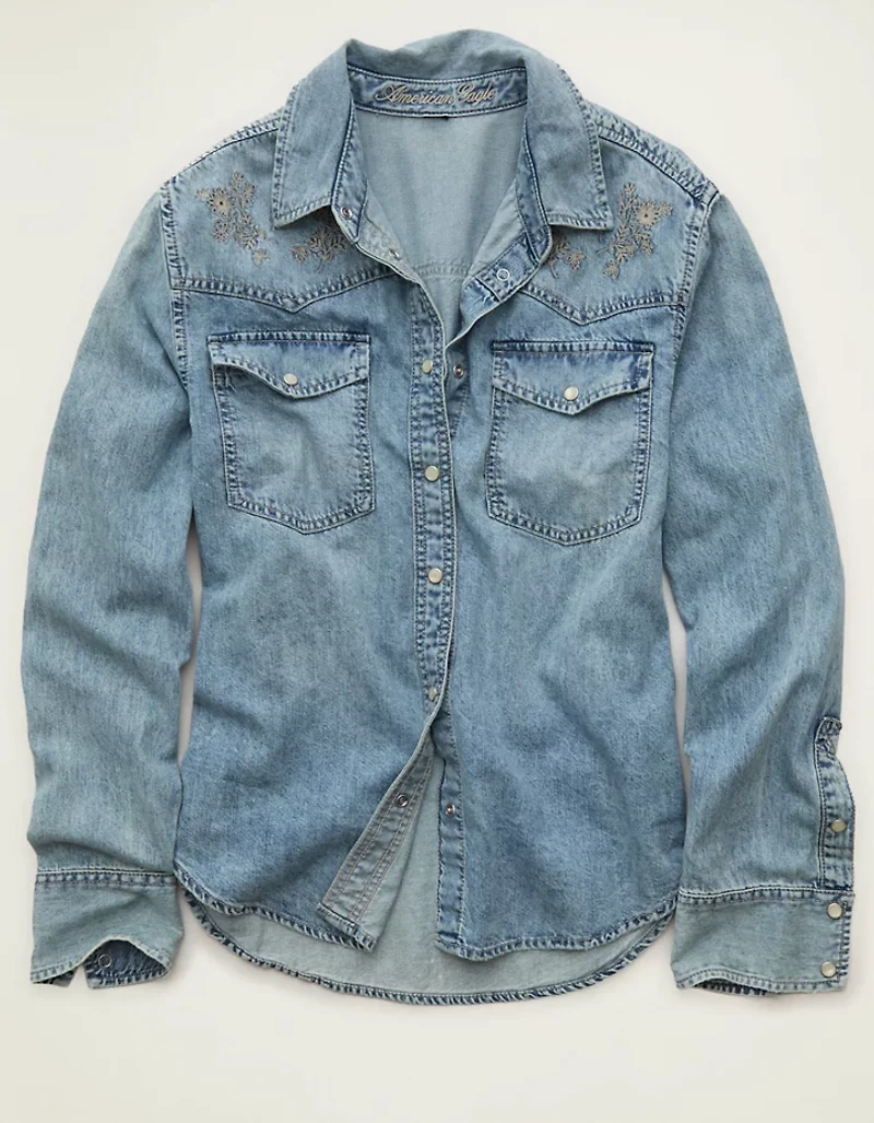 AE Throwback Denim Button-Up Shirt