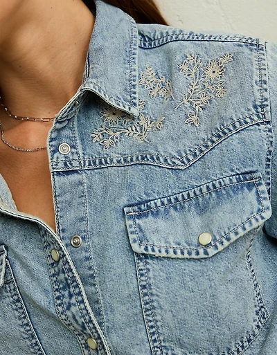 AE Throwback Denim Button-Up Shirt