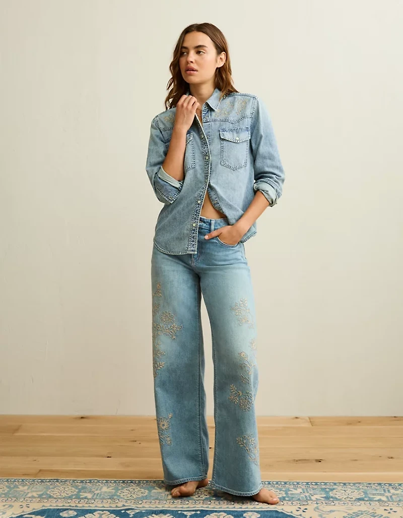 AE Throwback Denim Button-Up Shirt