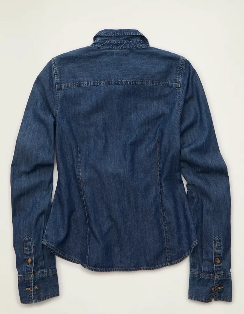 AE Fitted Denim Button-Up Shirt