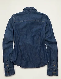 AE Fitted Denim Button-Up Shirt