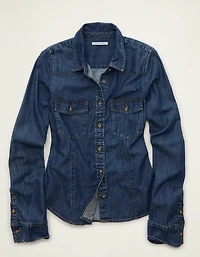 AE Fitted Denim Button-Up Shirt