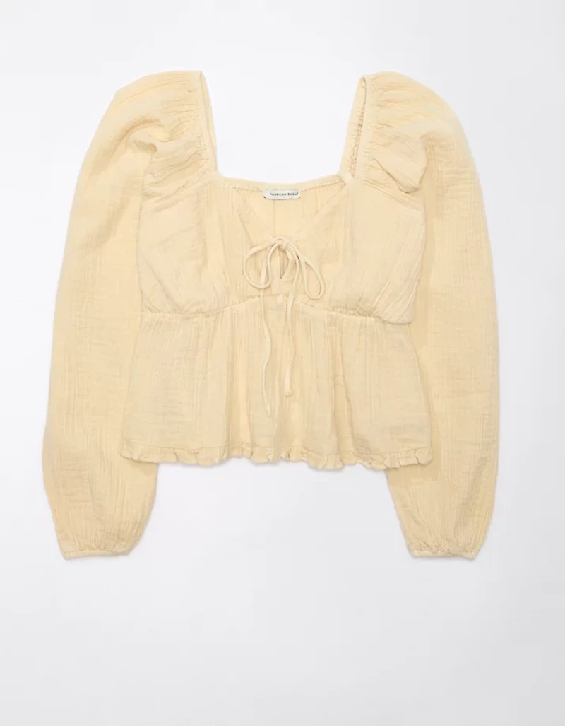 Haut nuisette à manches longues ruché AE