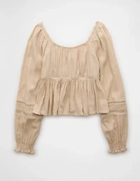 AE Long-Sleeve Babydoll Blouse