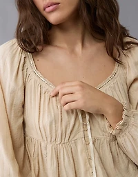 AE Long-Sleeve Babydoll Blouse